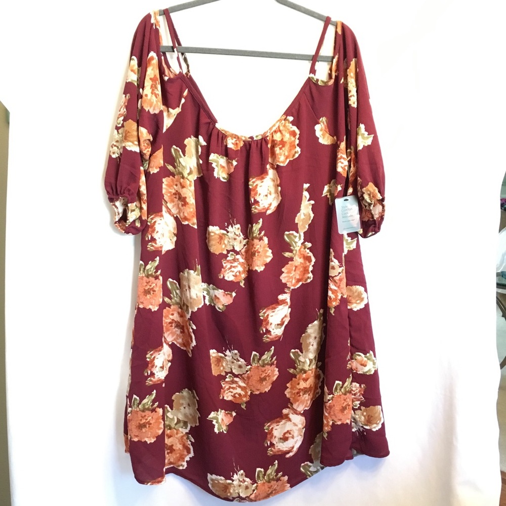 NWOT 2X Cold-Shoulder Dress
